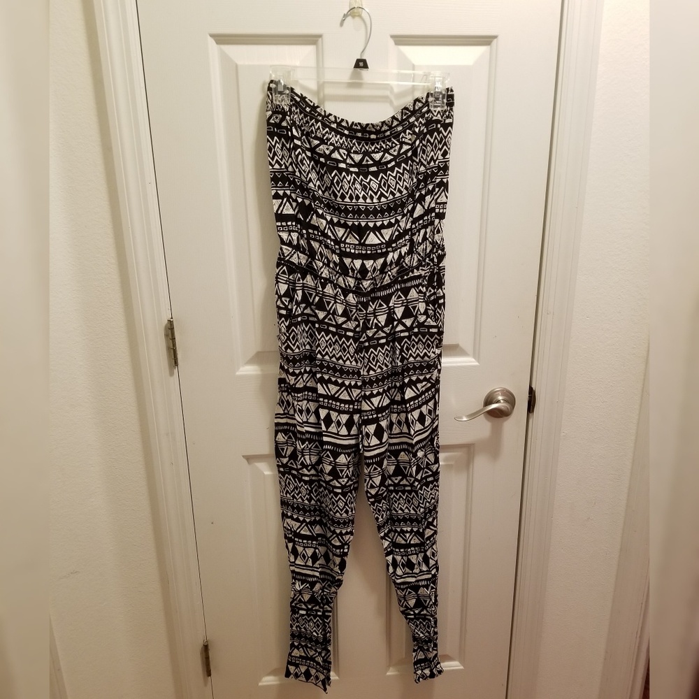 Strapless Tribal Jumpsuit